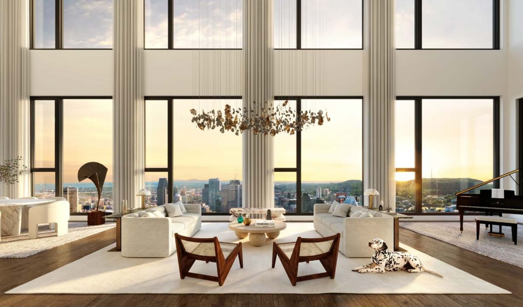 Penthouse Maestria avec vue sur le centre-ville de Montréal